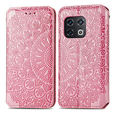 Custodia Portafoglio In Pelle Fantasia Modello Cover con Supporto S01D per OnePlus 10 Pro 5G Oro Rosa