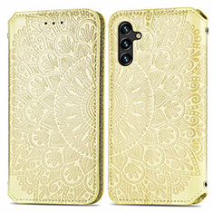 Custodia Portafoglio In Pelle Fantasia Modello Cover con Supporto S01D per Samsung Galaxy A04s Oro