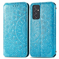 Custodia Portafoglio In Pelle Fantasia Modello Cover con Supporto S01D per Samsung Galaxy A05s Blu