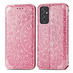 Custodia Portafoglio In Pelle Fantasia Modello Cover con Supporto S01D per Samsung Galaxy A05s Oro Rosa