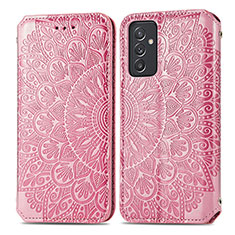 Custodia Portafoglio In Pelle Fantasia Modello Cover con Supporto S01D per Samsung Galaxy A15 5G Oro Rosa