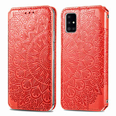 Custodia Portafoglio In Pelle Fantasia Modello Cover con Supporto S01D per Samsung Galaxy A71 4G A715 Rosso