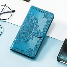 Custodia Portafoglio In Pelle Fantasia Modello Cover con Supporto S01D per Samsung Galaxy M13 4G Blu