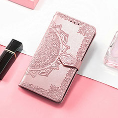 Custodia Portafoglio In Pelle Fantasia Modello Cover con Supporto S01D per Samsung Galaxy M13 4G Oro Rosa