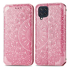 Custodia Portafoglio In Pelle Fantasia Modello Cover con Supporto S01D per Samsung Galaxy M32 4G Oro Rosa