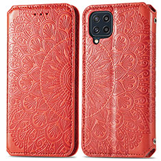 Custodia Portafoglio In Pelle Fantasia Modello Cover con Supporto S01D per Samsung Galaxy M32 4G Rosso