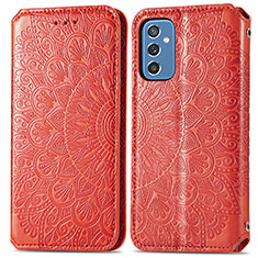 Custodia Portafoglio In Pelle Fantasia Modello Cover con Supporto S01D per Samsung Galaxy M52 5G Rosso