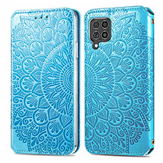 Custodia Portafoglio In Pelle Fantasia Modello Cover con Supporto S01D per Samsung Galaxy M62 4G Blu