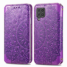 Custodia Portafoglio In Pelle Fantasia Modello Cover con Supporto S01D per Samsung Galaxy M62 4G Viola