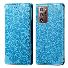 Custodia Portafoglio In Pelle Fantasia Modello Cover con Supporto S01D per Samsung Galaxy Note 20 Ultra 5G Blu