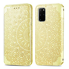 Custodia Portafoglio In Pelle Fantasia Modello Cover con Supporto S01D per Samsung Galaxy S20 Plus 5G Oro