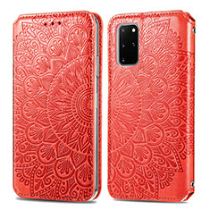 Custodia Portafoglio In Pelle Fantasia Modello Cover con Supporto S01D per Samsung Galaxy S20 Plus 5G Rosso