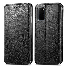 Custodia Portafoglio In Pelle Fantasia Modello Cover con Supporto S01D per Samsung Galaxy S20 Plus Nero