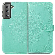 Custodia Portafoglio In Pelle Fantasia Modello Cover con Supporto S01D per Samsung Galaxy S22 5G Verde