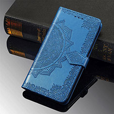 Custodia Portafoglio In Pelle Fantasia Modello Cover con Supporto S01D per Samsung Galaxy S22 Ultra 5G Blu