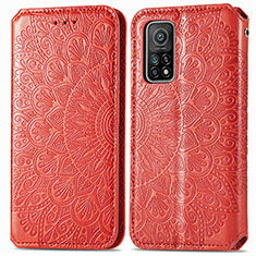 Custodia Portafoglio In Pelle Fantasia Modello Cover con Supporto S01D per Xiaomi Mi 10T Pro 5G Rosso