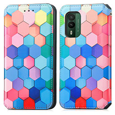 Custodia Portafoglio In Pelle Fantasia Modello Cover con Supporto S02D per Nokia XR21 Colorato