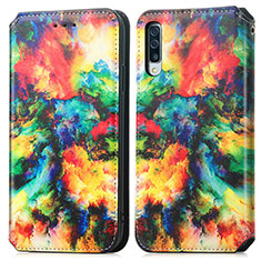 Custodia Portafoglio In Pelle Fantasia Modello Cover con Supporto S02D per Samsung Galaxy A50 Multicolore