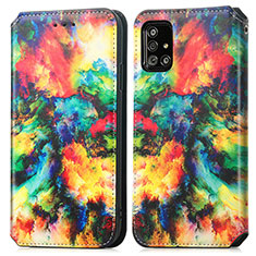 Custodia Portafoglio In Pelle Fantasia Modello Cover con Supporto S02D per Samsung Galaxy A51 5G Multicolore