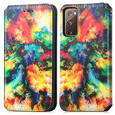 Custodia Portafoglio In Pelle Fantasia Modello Cover con Supporto S02D per Samsung Galaxy S20 Lite 5G Multicolore