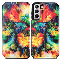Custodia Portafoglio In Pelle Fantasia Modello Cover con Supporto S02D per Samsung Galaxy S21 5G Multicolore