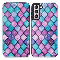 Custodia Portafoglio In Pelle Fantasia Modello Cover con Supporto S02D per Samsung Galaxy S22 5G Viola