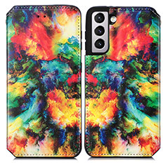 Custodia Portafoglio In Pelle Fantasia Modello Cover con Supporto S02D per Samsung Galaxy S22 Plus 5G Multicolore