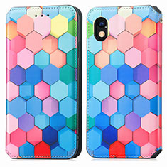 Custodia Portafoglio In Pelle Fantasia Modello Cover con Supporto S02D per Sony Xperia Ace III Colorato