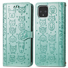 Custodia Portafoglio In Pelle Fantasia Modello Cover con Supporto S03D per Google Pixel 4 Verde