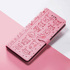 Custodia Portafoglio In Pelle Fantasia Modello Cover con Supporto S03D per Huawei Honor 90 5G Rosa