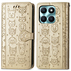Custodia Portafoglio In Pelle Fantasia Modello Cover con Supporto S03D per Huawei Honor X6a Oro