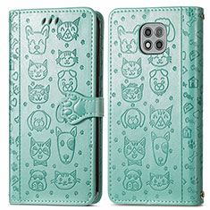 Custodia Portafoglio In Pelle Fantasia Modello Cover con Supporto S03D per Motorola Moto G Power (2021) Verde