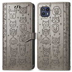 Custodia Portafoglio In Pelle Fantasia Modello Cover con Supporto S03D per Motorola Moto G50 5G Grigio