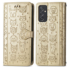 Custodia Portafoglio In Pelle Fantasia Modello Cover con Supporto S03D per Samsung Galaxy A05s Oro