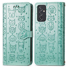 Custodia Portafoglio In Pelle Fantasia Modello Cover con Supporto S03D per Samsung Galaxy A05s Verde