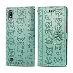 Custodia Portafoglio In Pelle Fantasia Modello Cover con Supporto S03D per Samsung Galaxy A10 Verde