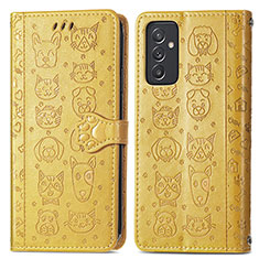 Custodia Portafoglio In Pelle Fantasia Modello Cover con Supporto S03D per Samsung Galaxy A25 5G Giallo