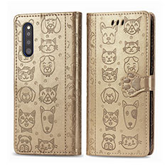 Custodia Portafoglio In Pelle Fantasia Modello Cover con Supporto S03D per Samsung Galaxy A41 SC-41A Oro