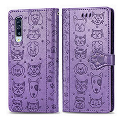 Custodia Portafoglio In Pelle Fantasia Modello Cover con Supporto S03D per Samsung Galaxy A50 Viola