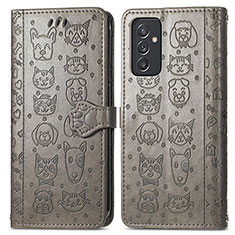 Custodia Portafoglio In Pelle Fantasia Modello Cover con Supporto S03D per Samsung Galaxy A82 5G Grigio