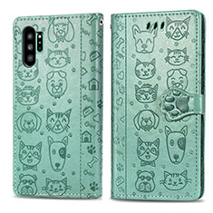 Custodia Portafoglio In Pelle Fantasia Modello Cover con Supporto S03D per Samsung Galaxy Note 10 Plus 5G Verde