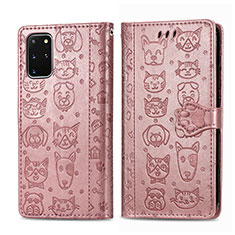 Custodia Portafoglio In Pelle Fantasia Modello Cover con Supporto S03D per Samsung Galaxy S20 Plus 5G Rosa
