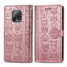 Custodia Portafoglio In Pelle Fantasia Modello Cover con Supporto S03D per Xiaomi Redmi 10X 5G Oro Rosa