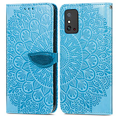 Custodia Portafoglio In Pelle Fantasia Modello Cover con Supporto S04D per Huawei Honor X10 Max 5G Blu