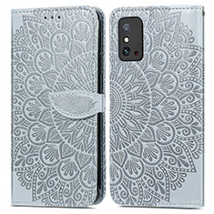 Custodia Portafoglio In Pelle Fantasia Modello Cover con Supporto S04D per Huawei Honor X10 Max 5G Grigio