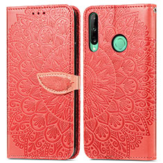 Custodia Portafoglio In Pelle Fantasia Modello Cover con Supporto S04D per Huawei P40 Lite E Rosso