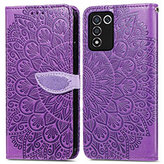 Custodia Portafoglio In Pelle Fantasia Modello Cover con Supporto S04D per Oppo K9S 5G Viola