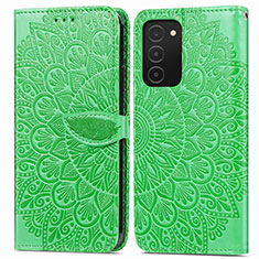 Custodia Portafoglio In Pelle Fantasia Modello Cover con Supporto S04D per Samsung Galaxy A02s Verde