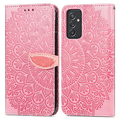 Custodia Portafoglio In Pelle Fantasia Modello Cover con Supporto S04D per Samsung Galaxy A05s Oro Rosa