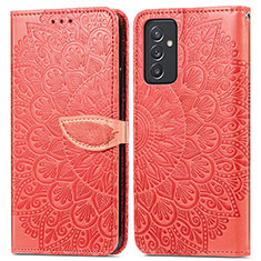 Custodia Portafoglio In Pelle Fantasia Modello Cover con Supporto S04D per Samsung Galaxy A05s Rosso